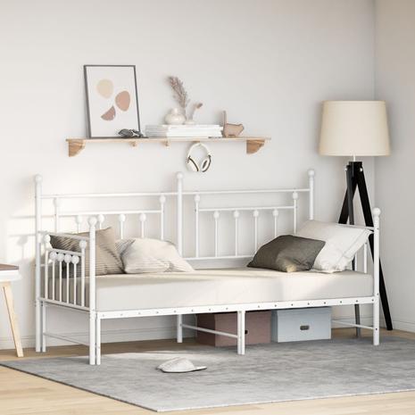 vidaXL Daybed-runko, sängyn valmiudella, Valkoinen 80x200 cm Teräs