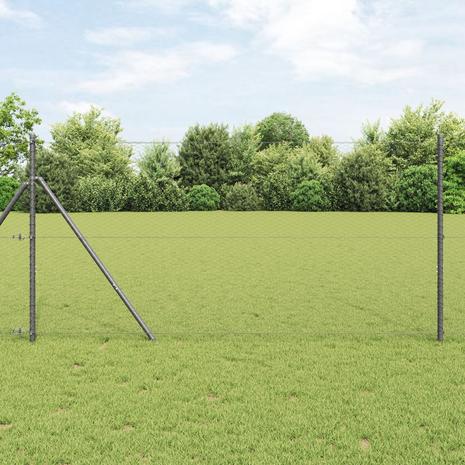 vidaXL Kuusikulmainen Aita Harmaa 1.2x10 m Teräs