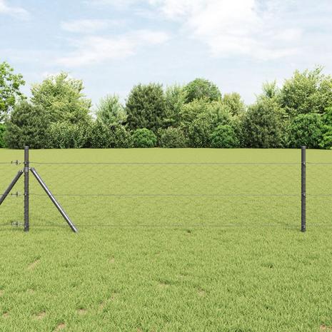 vidaXL Kuusikulmainen Aita Harmaa 1.5x100 m Teräs