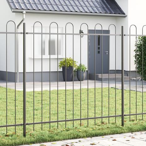 vidaXL Puutarhatarha hoopsilla Harmaa 3,4x1,5 m Teräs