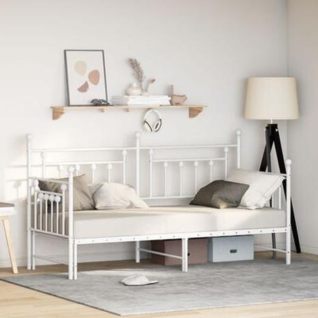 vidaXL Daybed-runko, sängyn valmiudella, Valkoinen 80x200 cm Teräs