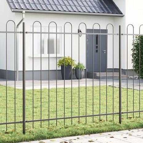 vidaXL Puutarhatarha hoopsilla Harmaa 3,4x1,5 m Teräs