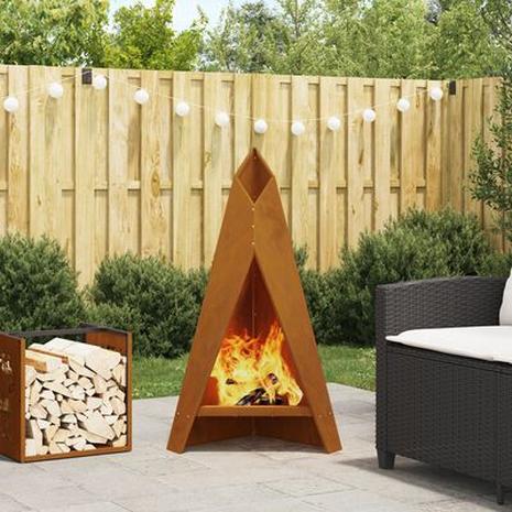 vidaXL Takka Pyramidimalli Musta 58x36x100 cm Teräs