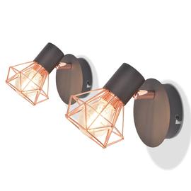 vidaXL Seinävalaisin 2 kpl 2 LED-lampulla 8 W