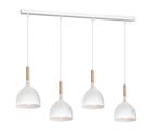 Kattokruunu johdossa NOAK WOOD 4xE27/60W/230V valkoinen/puu