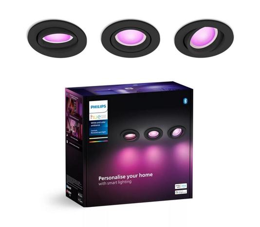 Philips Hue Centura Recessed Kohdevalaisin Pyöreä - Musta - 3-Pack
