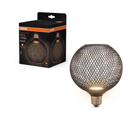 LED-polttimo DECOR FLAT G125 E27/3,5W/230V 2700K musta - Osram – kuva 1/5