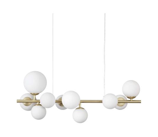 Ideal Lux Perlage-riippuvalo P 81cm messinki/valk.
