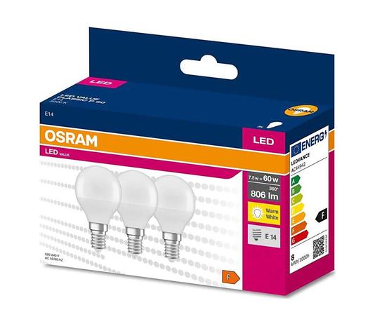 SETTI 3x LED-polttimo P45 E14/7,5W/230V 3000K - Osram – kuva 1/2