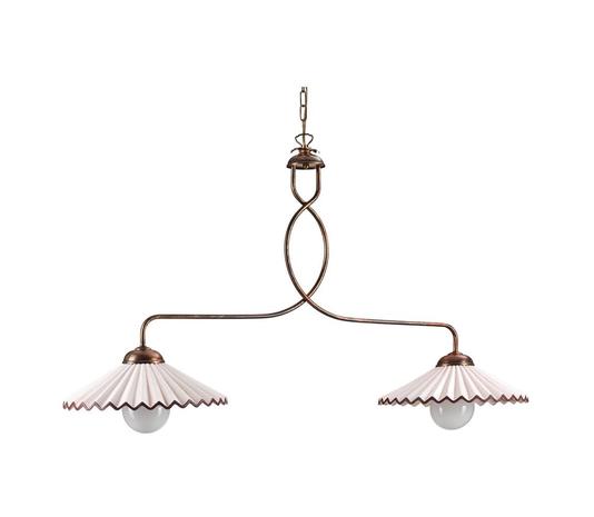 Riippuvalo Rosina, 2-lamp. vaaleanpunainen/pronssi