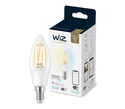 WiZ Filament clear C35 E14, WiFi-älylamppu 4,9 W