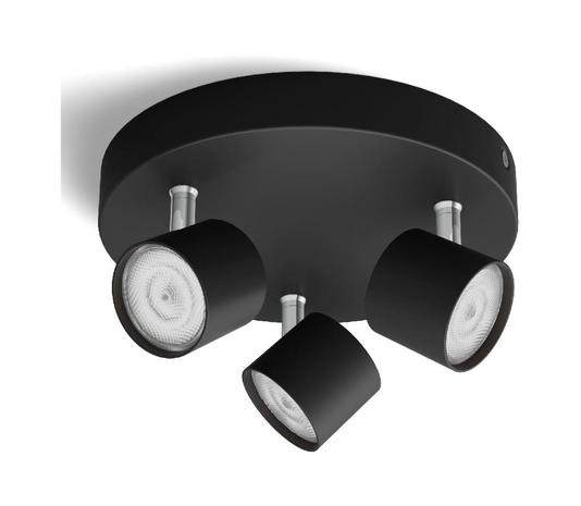 Philips STAR plate/spiral black 3x4.5W SELV Dim