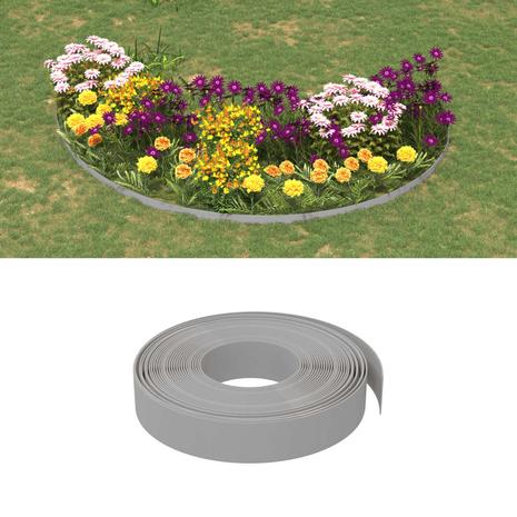 vidaXL Puutarhareunukset 2 kpl harmaa 10 m 10 cm polyeteeni – kuva 1/7