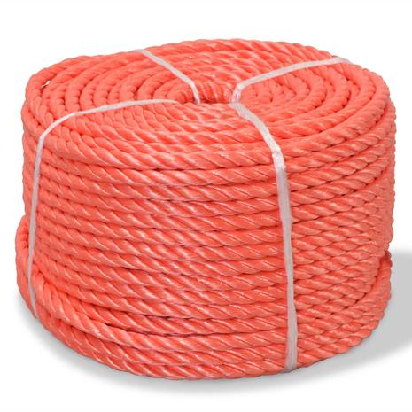 vidaXL Punottu Köysi Polypropeeni 16 mm 250m Oranssi