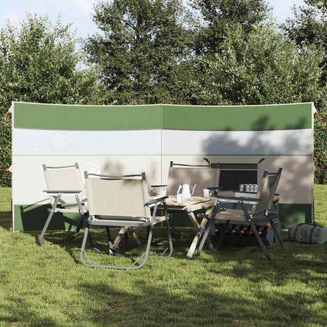 vidaXL Camping Windbreak Green 340x130 cm Vedenpitävä