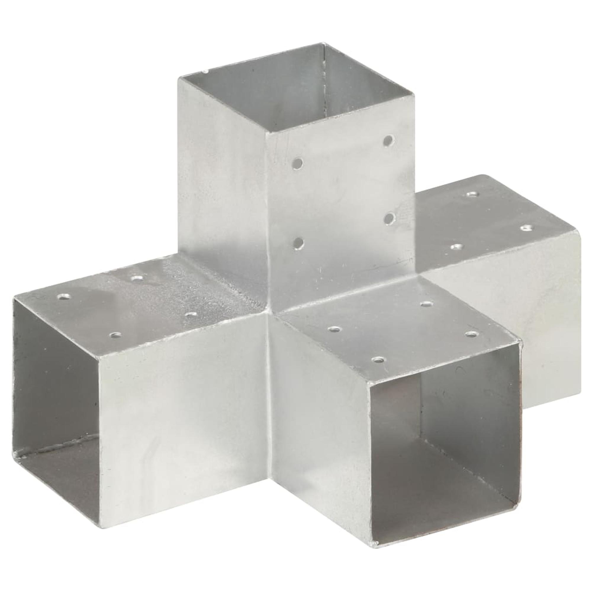 vidaXL Tolppaliitin X-muoto galvanoitu metalli 91x91 mm