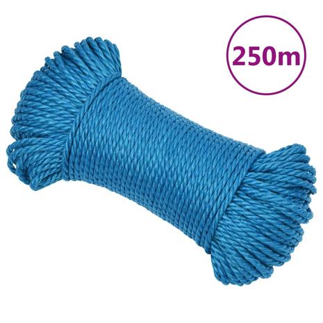 vidaXL Työköysi Sininen 3 mm 250 m polypropeeni