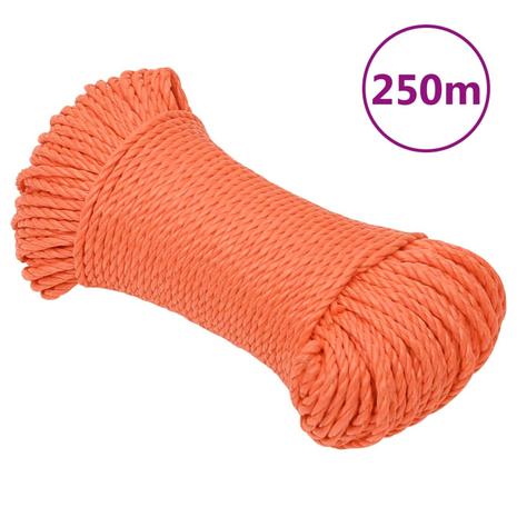 vidaXL Työköysi oranssi 6 mm 250 m polypropeeni