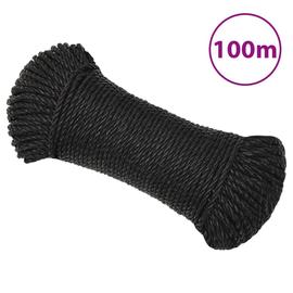 vidaXL Työköysi musta 6 mm 100 m polypropeeni