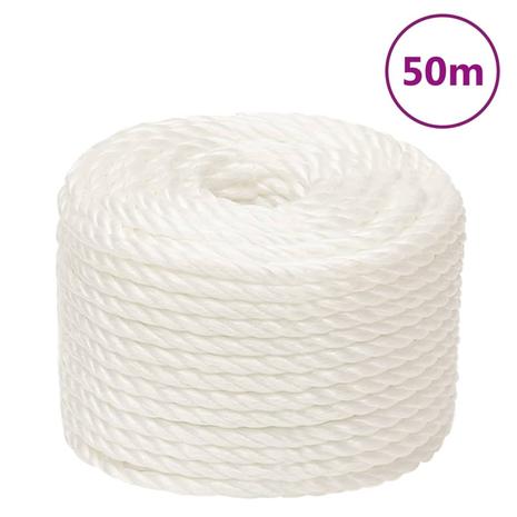 vidaXL Työköysi valkoinen 16 mm 50 m polypropeeni