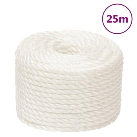 vidaXL Työköysi valkoinen 14 mm 25 m polypropeeni