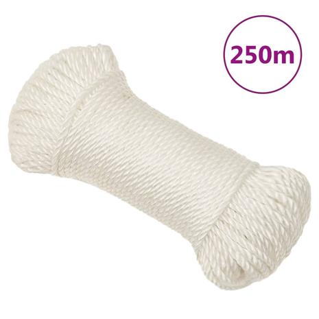 vidaXL Työköysi valkoinen 8 mm 250 m polypropeeni