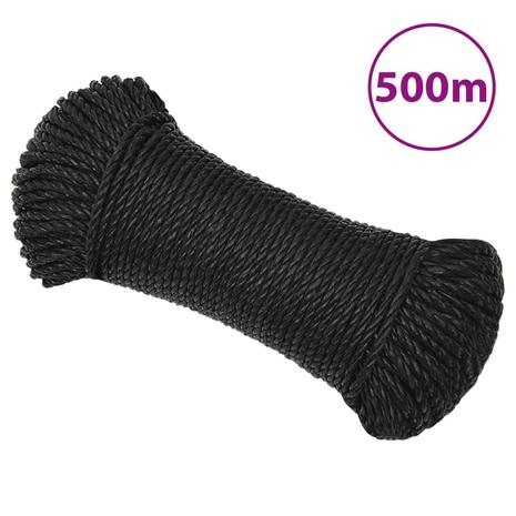 vidaXL Työköysi musta 8 mm 500 m polypropeeni