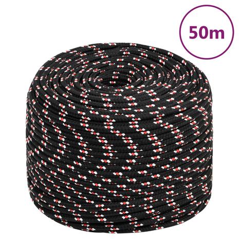 vidaXL Veneköysi musta 8 mm 50 m polypropeeni