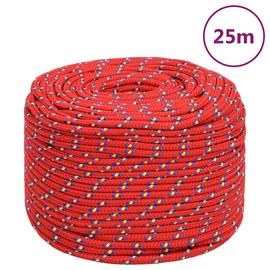vidaXL Veneköysi punainen 6 mm 25 m polypropeeni
