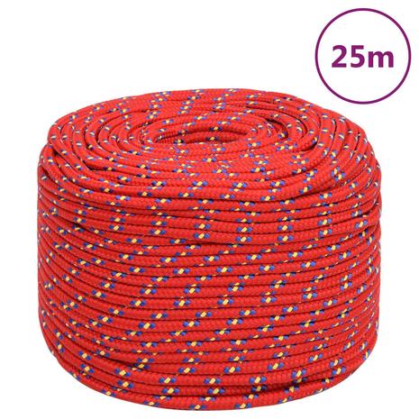 vidaXL Veneköysi punainen 6 mm 25 m polypropeeni