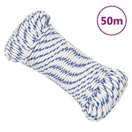 vidaXL Veneköysi valkoinen 5 mm 50 m polypropeeni