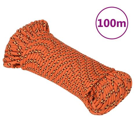 vidaXL Veneköysi oranssi 5 mm 100 m polypropeeni