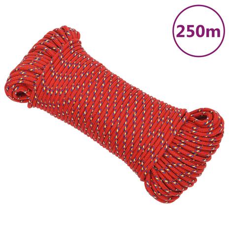 vidaXL Veneköysi punainen 4 mm 250 m polypropeeni