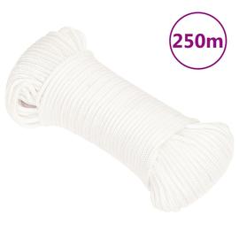 vidaXL Veneköysi täysvalkoinen 4 mm 250 m polypropeeni