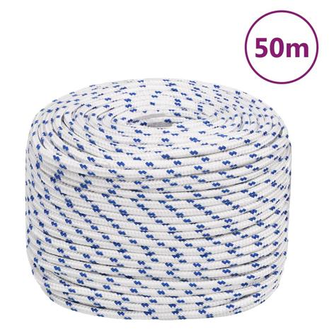 vidaXL Veneköysi valkoinen 6 mm 50 m polypropeeni – kuva 1/7