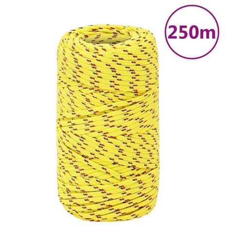 vidaXL Veneköysi keltainen 2 mm 250 m polypropeeni