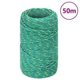 vidaXL Veneköysi vihreä 2 mm 50 m polypropeeni