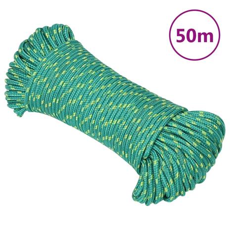 vidaXL Veneköysi vihreä 5 mm 50 m polypropeeni
