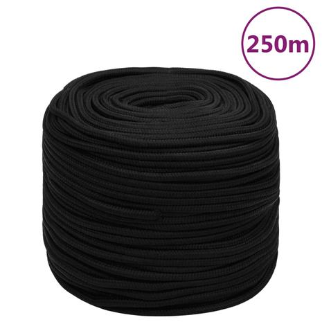 vidaXL Työköysi musta 6 mm 250 m polyesteri