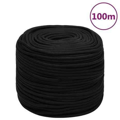 vidaXL Työköysi musta 8 mm 100 m polyesteri