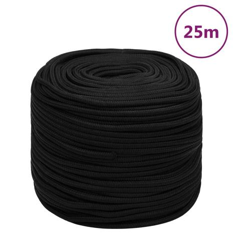 vidaXL Työköysi musta 10 mm 25 m polyesteri – kuva 1/4