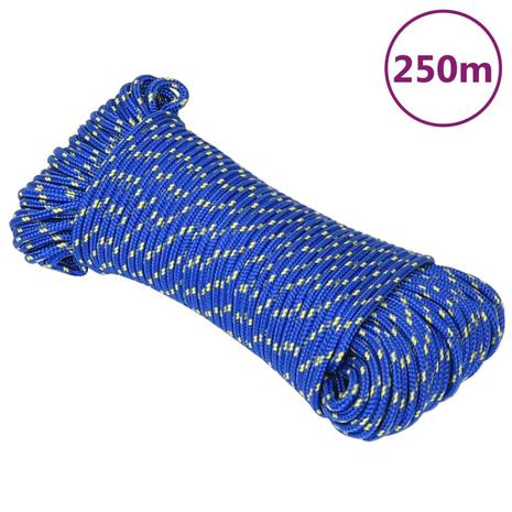 vidaXL Veneköysi sininen 3 mm 250 mm polypropeeni
