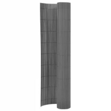 vidaXL Kaksipuolinen puutarha-aita 90x400 cm harmaa