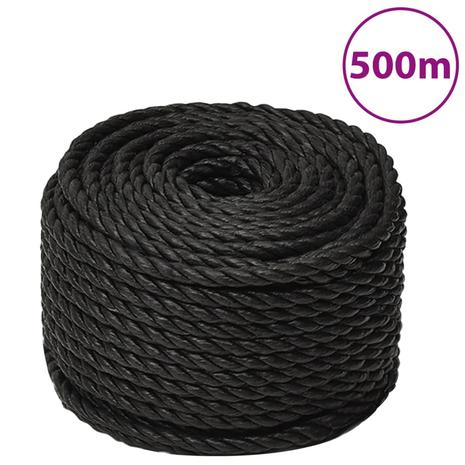 vidaXL Työköysi musta 12 mm 500 m polypropeeni