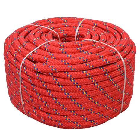 vidaXL Veneköysi Polypropeeni 18 mm 50 m Punainen