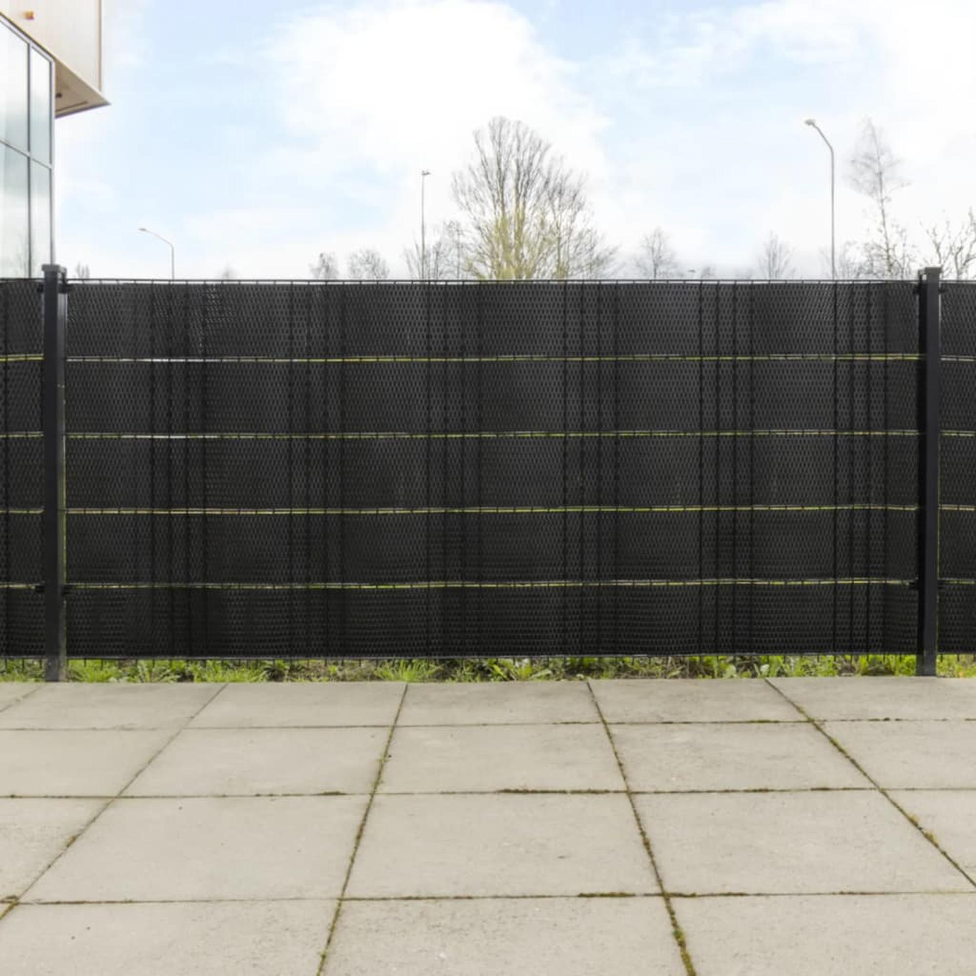 vidaXL Parvekesuojat 10 kpl musta 255x19 cm polyrottinki