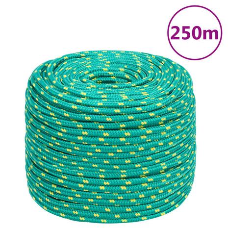 vidaXL Veneköysi vihreä 8 mm 250 m polypropeeni