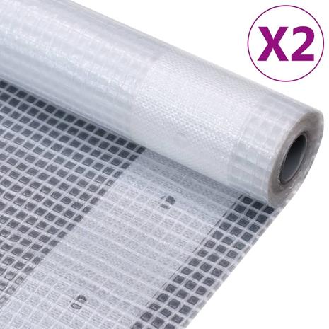vidaXL Leno suojapeite 2 kpl 260 g/mÂ² 4x10 m valkoinen