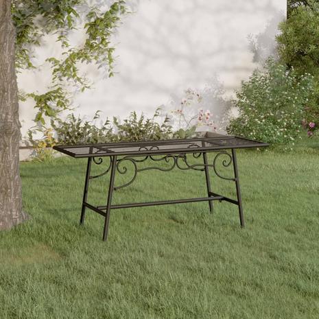 vidaXL Puunreunuspenkki 110 cm musta teräs