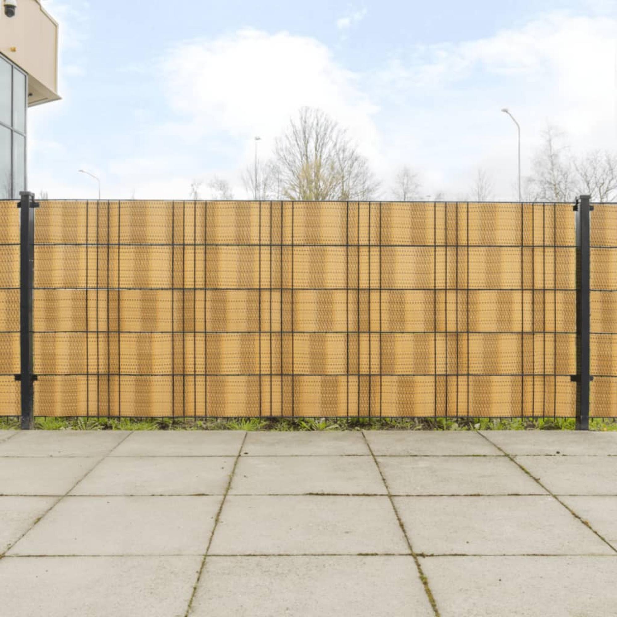 vidaXL Parvekesuojat 10 kpl vaaleanruskea 255x19 cm polyrottinki